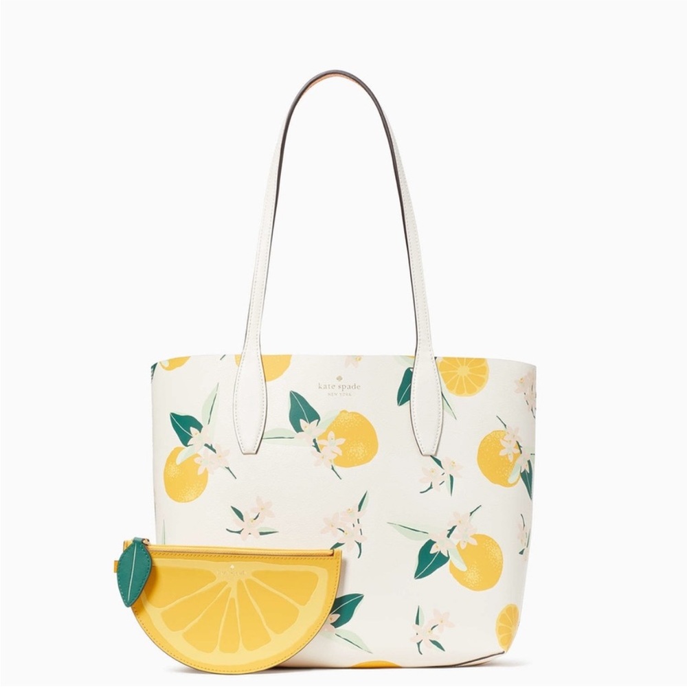 Kate Spade Citrus Floral Tote - White and Yellow. RARE NWT
